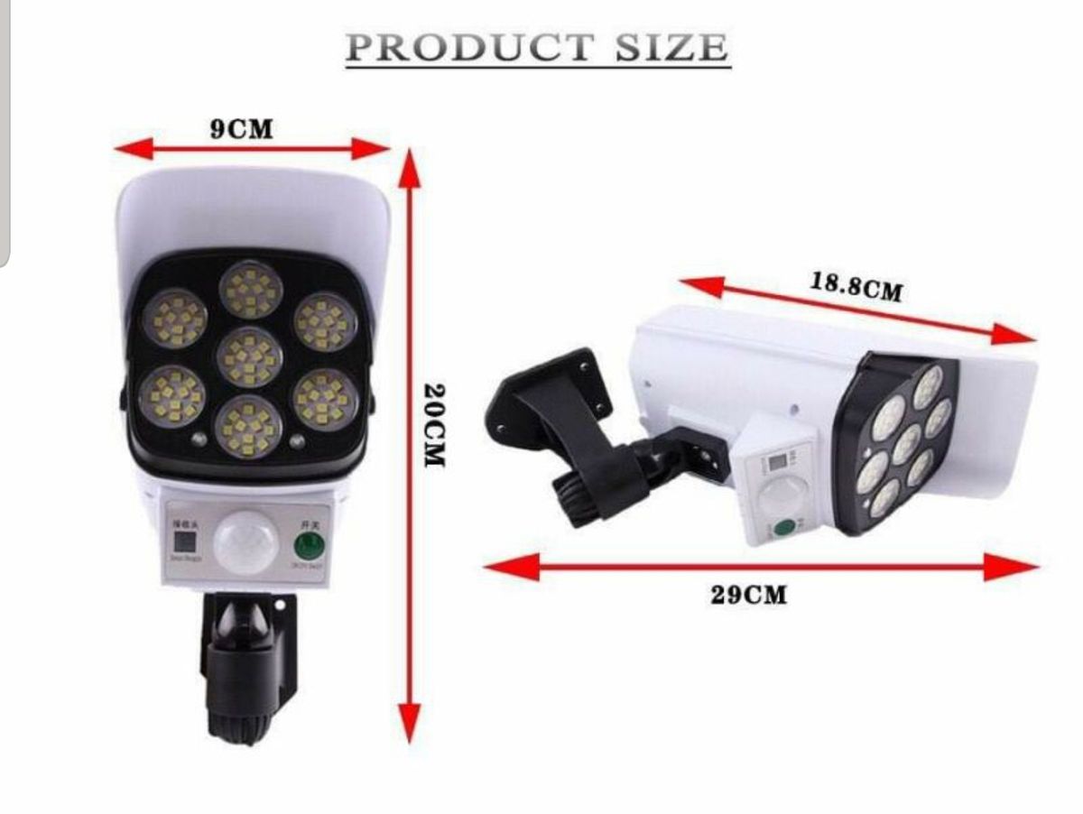 Solar Sensor Security Light & Dummy Camera with Remote