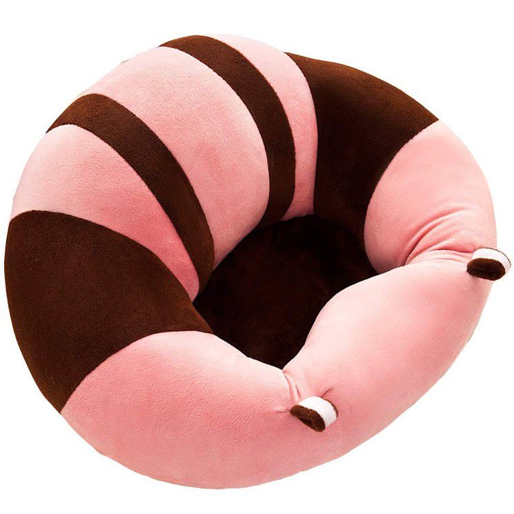 Baby Support Plush Sofa Seat,Learning to Sit Chair Seat Plush Toys - Pink/Brown