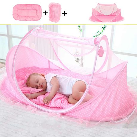 Foldable Portable Children Mosquito Nets Baby Bed – Pink