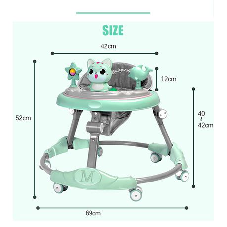 Atttw-Baby Walker Balance Car Multi-functional Foldable Anti-O-Legs