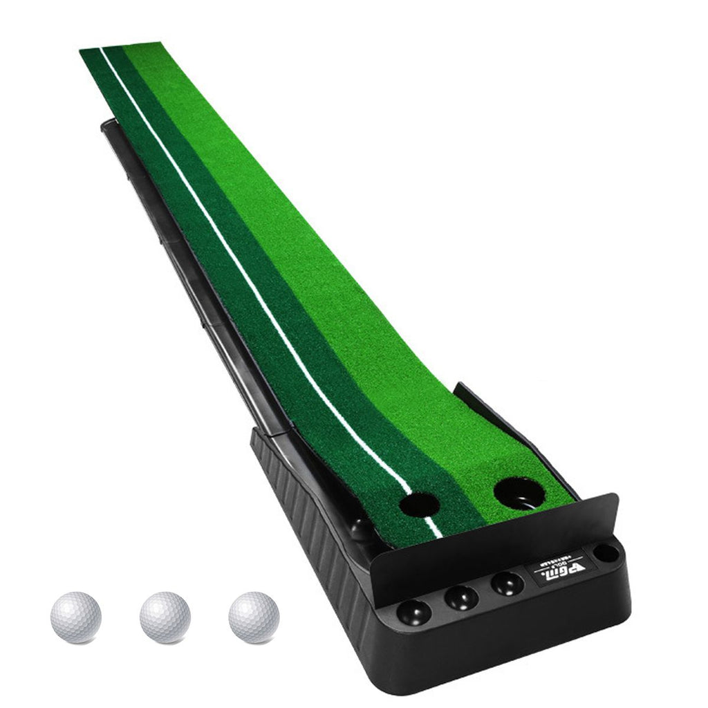 Golf Putting Training Auto Return Green Mat with 3 Training Balls