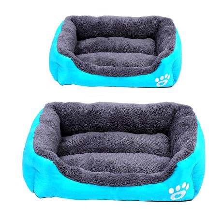 2 Piece Pet Plush Cushion Bed Set