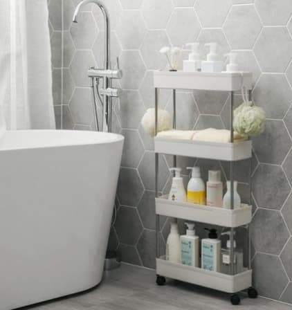 4 Layer Storage Trolley Kitchen Bathroom Rack Tower Cart
