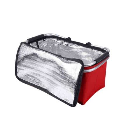 Folding Picnic Camping Shopping Basket Insulated Cooler Cool Hamper Zip Hand Bag Waterproof