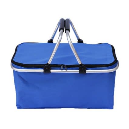 Folding Picnic Camping Shopping Basket Insulated Cooler Cool Hamper Zip Hand Bag Waterproof