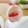 Kitchen Double Drain Basket Colander With Handle