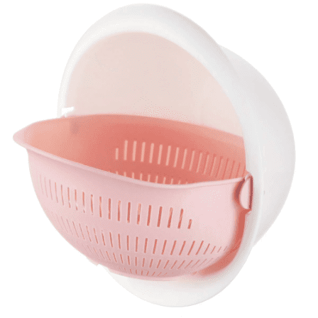 Kitchen Double Drain Basket Colander With Handle