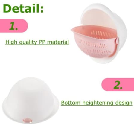 Kitchen Double Drain Basket Colander With Handle