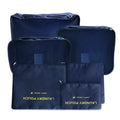 6pcs/Set Storage Bag with Laundry Pouches Portable Clothes Luggage Organizer Case - blue / grey