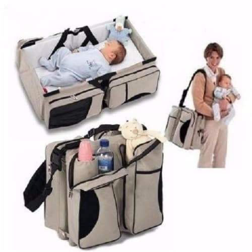 2-in-1 Baby Bed And Bag With Net - Grey