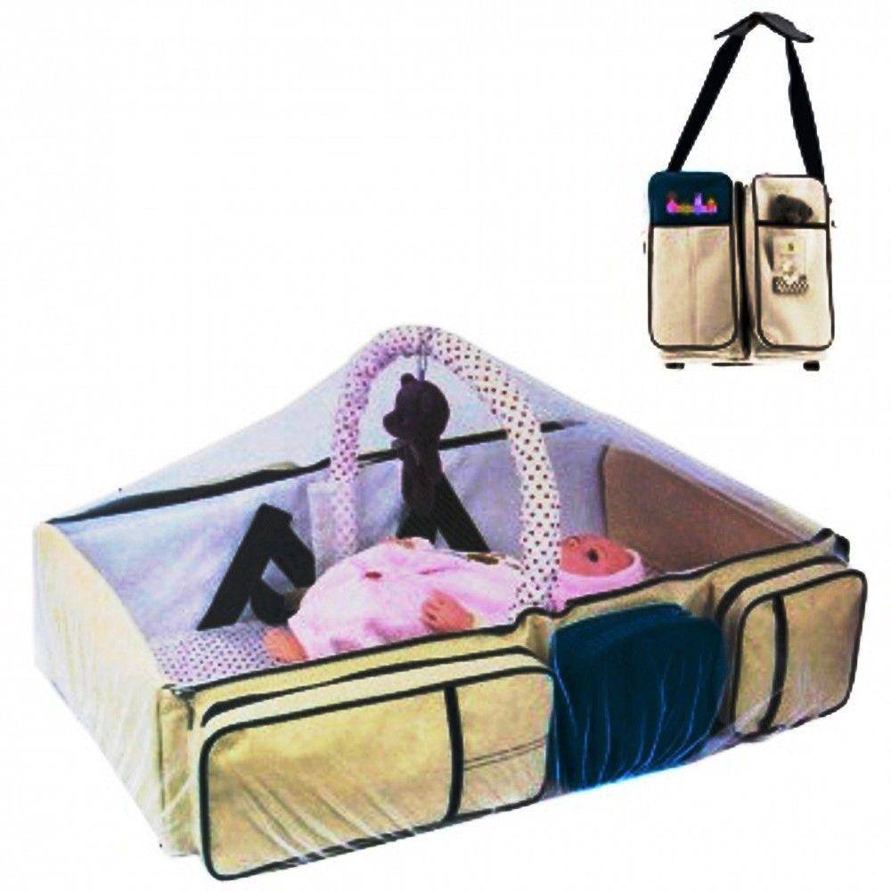 2-in-1 Baby Bed And Bag With Net - Grey