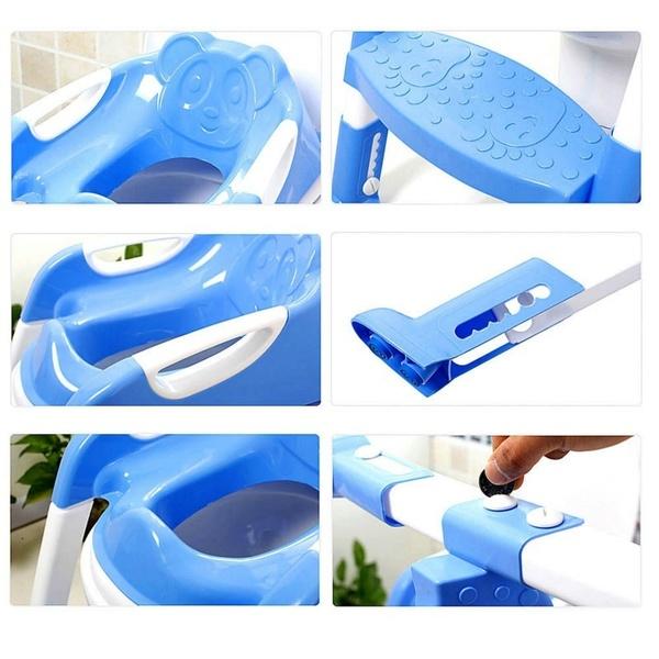 Teddy Toilet Ladder, Potty Trainer for Boys & Girls - Blue