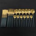 24 Gold Plating Cutlery Set - Grey