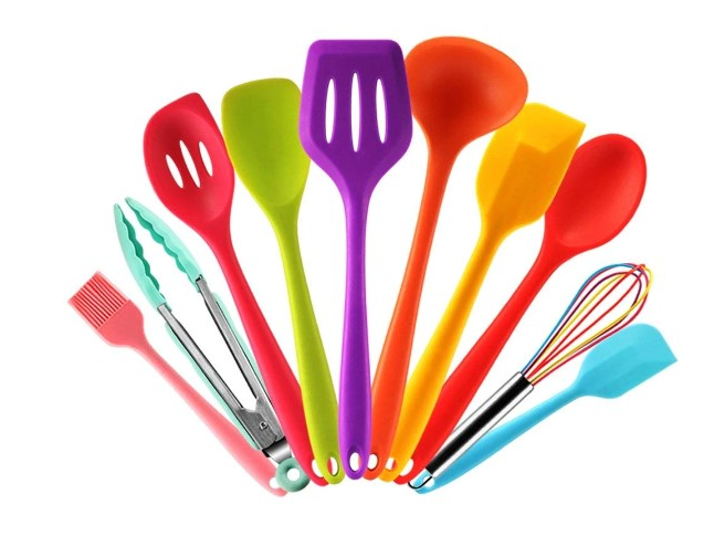 Coloured Silicone Kitchen Utensils -10 Pieces