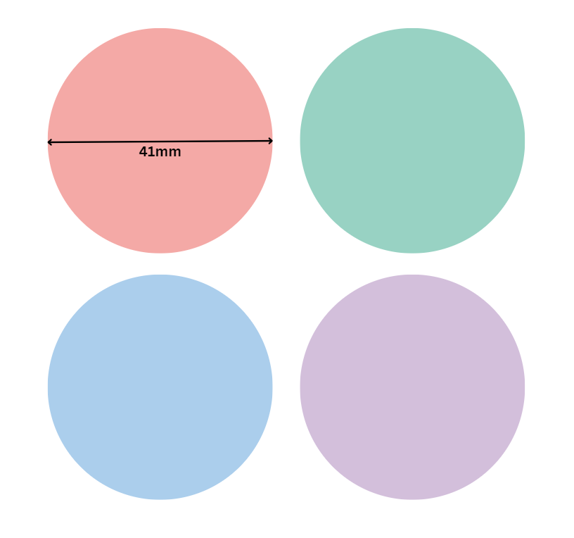 B21 Themed - Multi Coloured Pastel Round 41mm (175 labels)