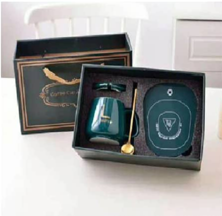 Electric Coffee Warmer Coaster and Mug Set - Green
