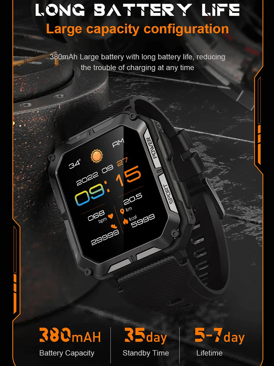 LEMFO C20Pro Smart Watch Men Sport Smartwatch -  Orange