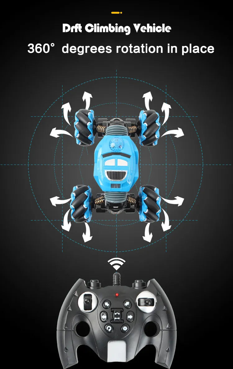 Remote Control Car 4WD Radio Control Stunt Car Toy - Blue