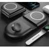 Three in one foldable wireless charger - Black