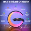 New Intelligent Bluetooth Speaker Projection Lamp Wireless Rechargeable Bedside Light - Black