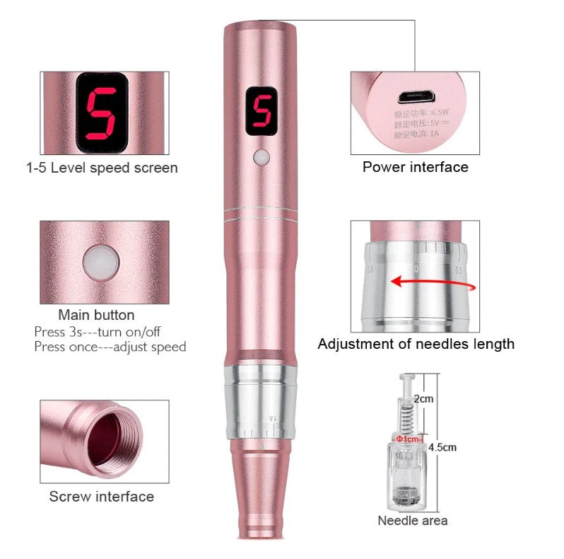 Professional Microneedeling Pen Machine for Derma MTS - 10pcs 24PIN with box