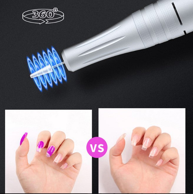 Portable Electric Nail Drill Mani/Pedi Machine - Silver