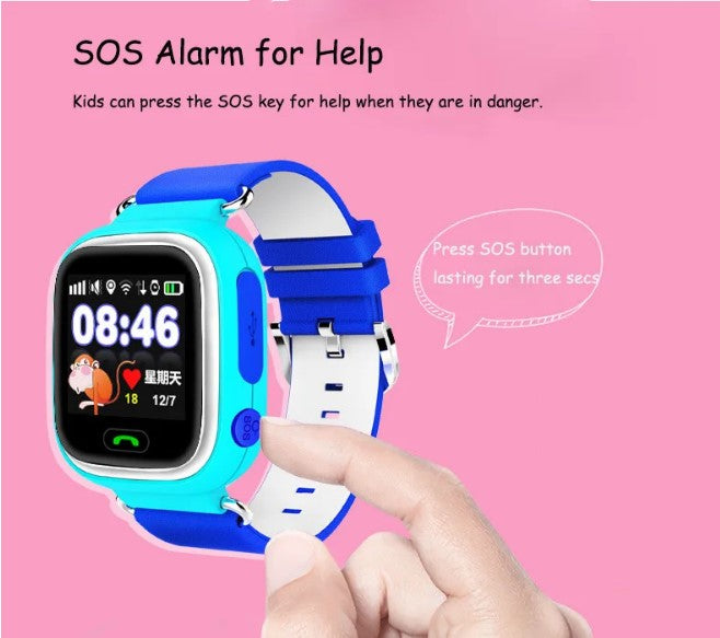 Q90 Smart Watch for Kids with SOS Alarm - Blue