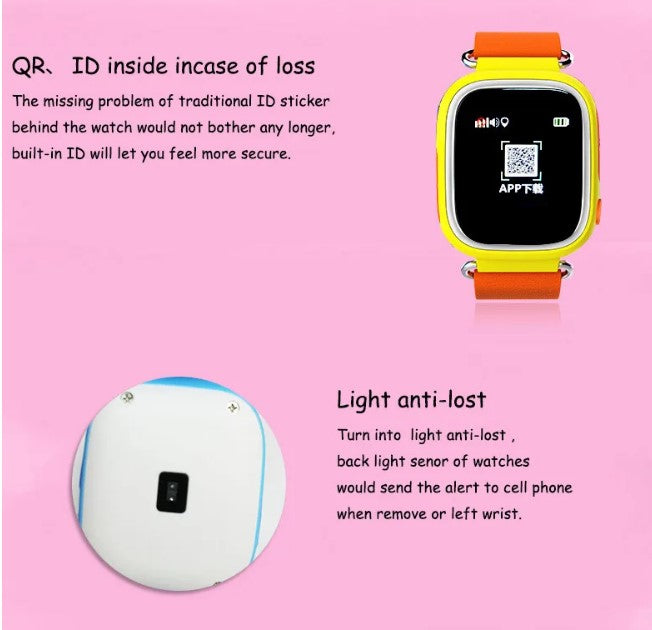 Q90 Smart Watch for Kids with SOS Alarm - Pink