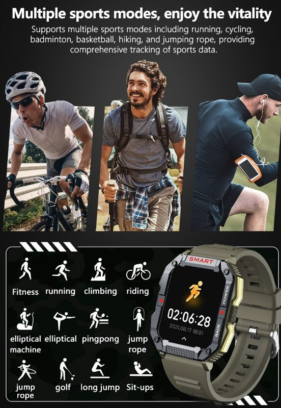 YK01 Smart Watch for Outdoor Sports - Black
