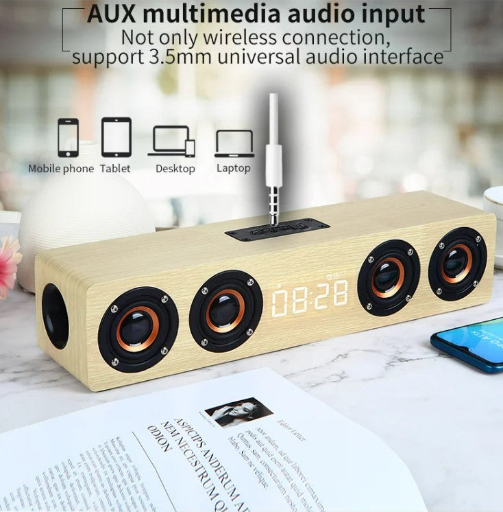 Portable Home Theater Bluetooth Speaker for TV speaker AUX USB - Brown