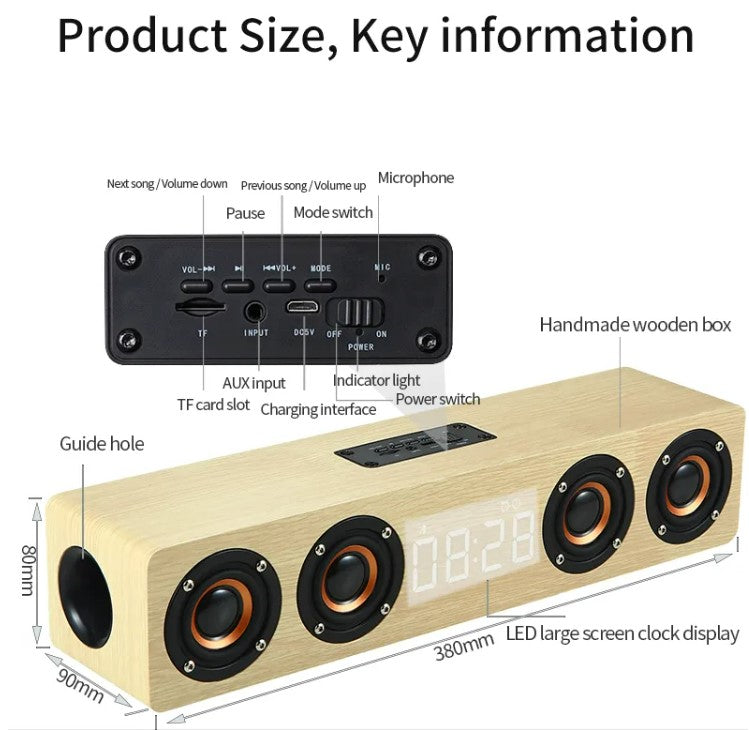 Portable Home Theater Bluetooth Speaker for TV speaker AUX USB - Yellow