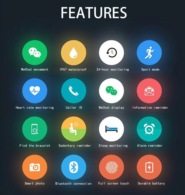 TF9 Smart Watch Fitness Tracker Multi Sports Band - Red