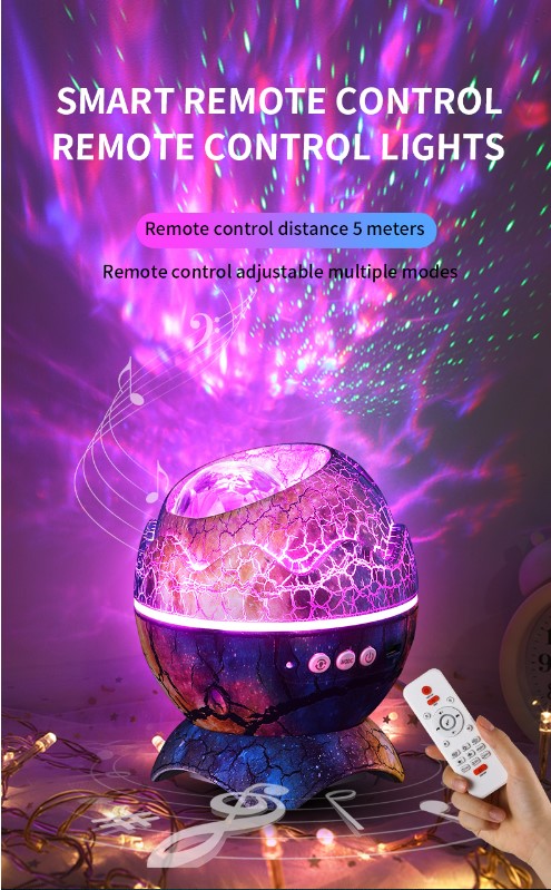 LED Dinosaur Egg Star Sky Night Light Projector - Pearl White