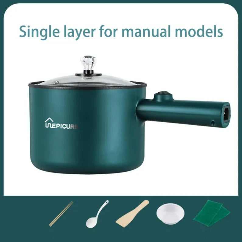 Multi Function Non-Stick  Electric Hot Pot 1.8L Large Capacity - Green Single Manual