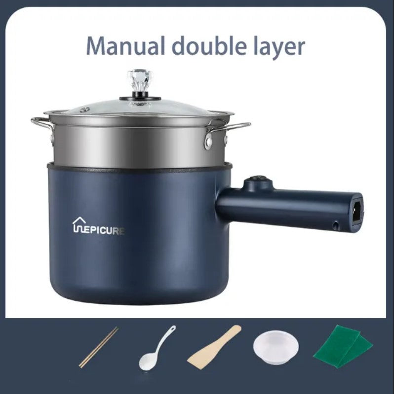 Multi Function Non-Stick  Electric Hot Pot 1.8L Large Capacity - Blue Double Manual