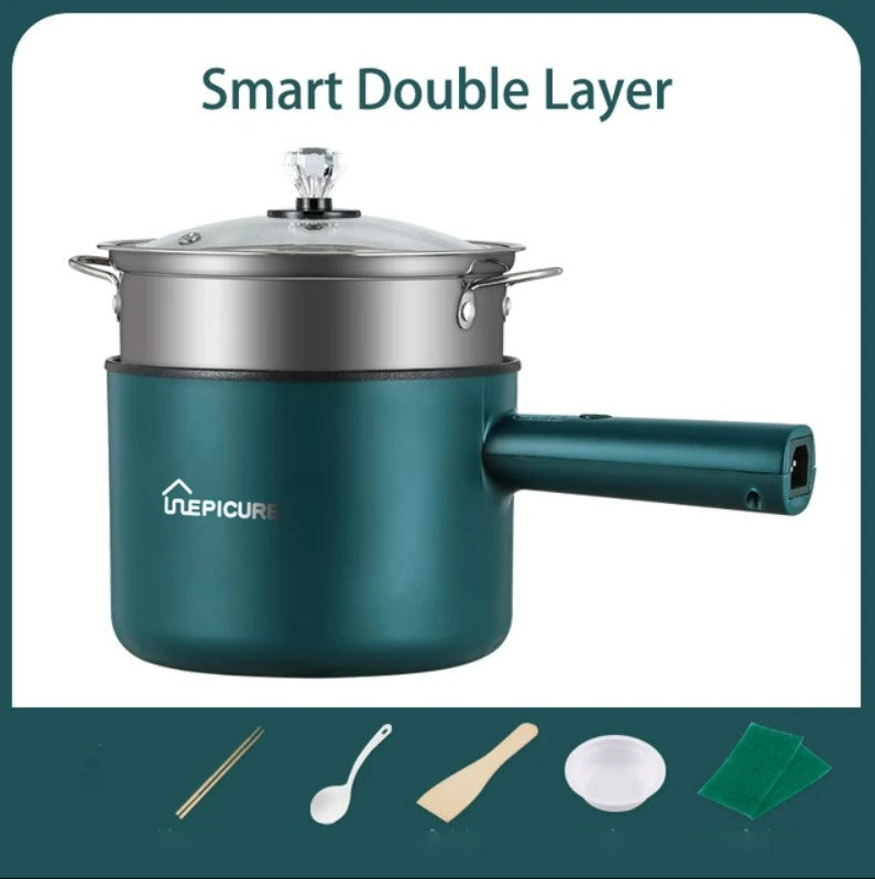 Multi Function Non-Stick  Electric Hot Pot 1.8L Large Capacity - Smart Green Double