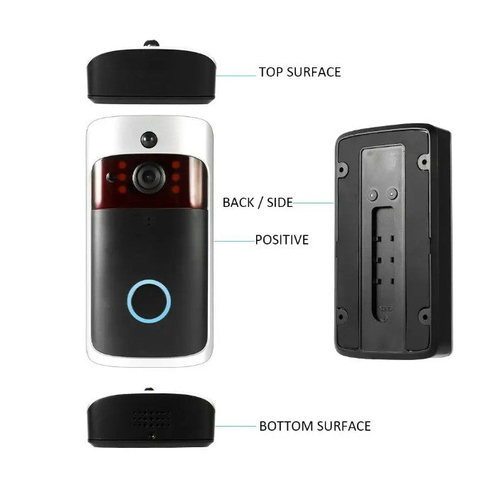 Smart Wireless WiFi Security DoorBell Remote Home Monitoring - Grey