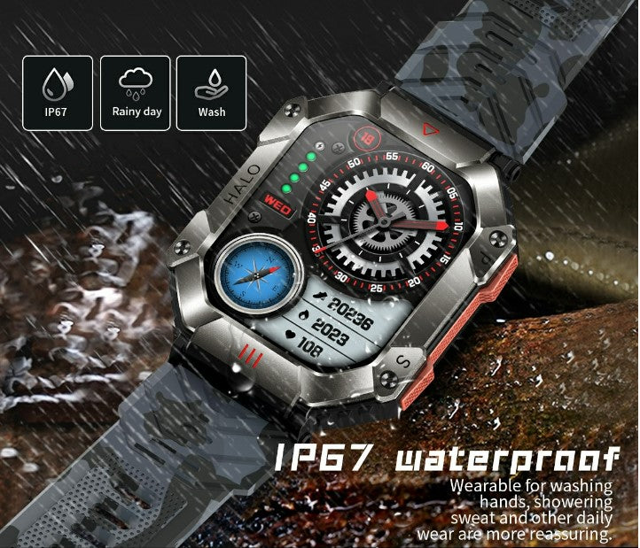 KR80 Bluetooth HD Heal Monitoring Smart Watch - White/Orange