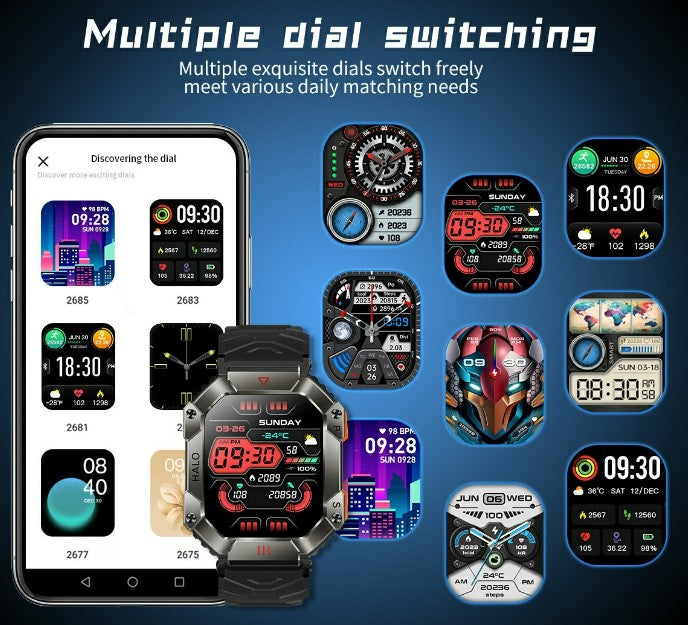 KR80 Bluetooth HD Heal Monitoring Smart Watch - White/Orange