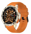 AK59 Smart Watch HD AMLOED Screen w/ health monitoring - Gold/Orange Strap