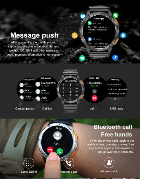 AK59 Smart Watch HD AMLOED Screen w/ health monitoring - Vinyl Strap