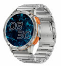 AK59 Smart Watch HD AMLOED Screen w/ health monitoring - Silver Steel Strap