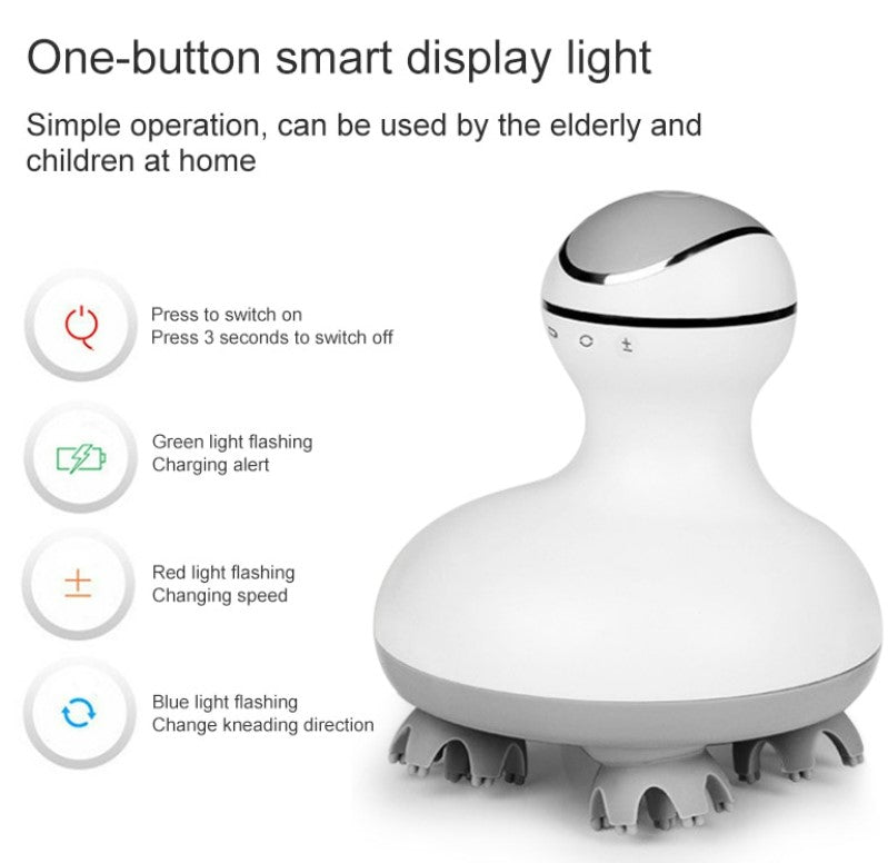 New 3D Waterproof Wireless Electric Head Massager - Classic Style