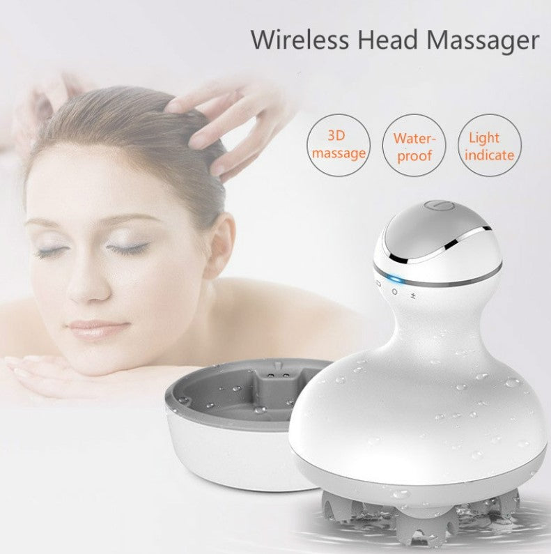 New 3D Waterproof Wireless Electric Head Massager - Classic Style