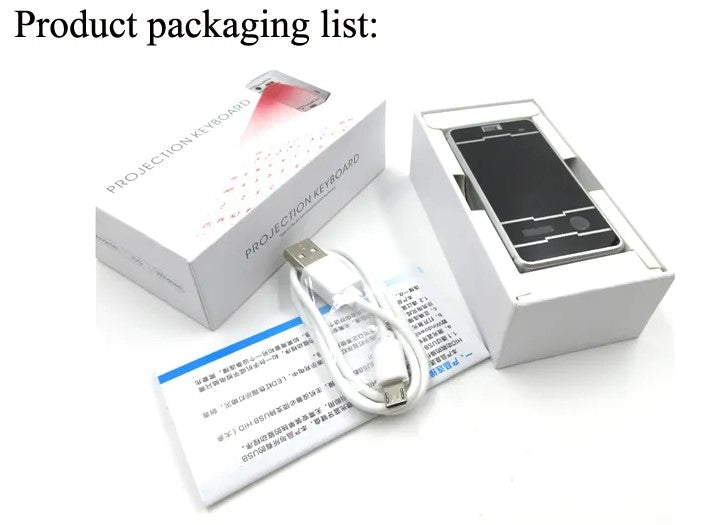 Bluetooth Virtual Keyboard Portable for Smartphone/PC/Tab/Ipad - Black