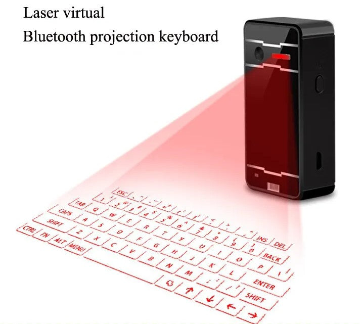Bluetooth Virtual Keyboard Portable for Smartphone/PC/Tab/Ipad - Black