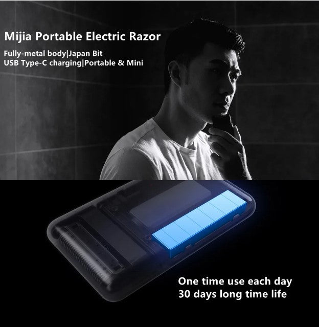 Xiaomi Mijia Portable Electric Razor Shave USB Rechargeable 60 HRC Japan Steel