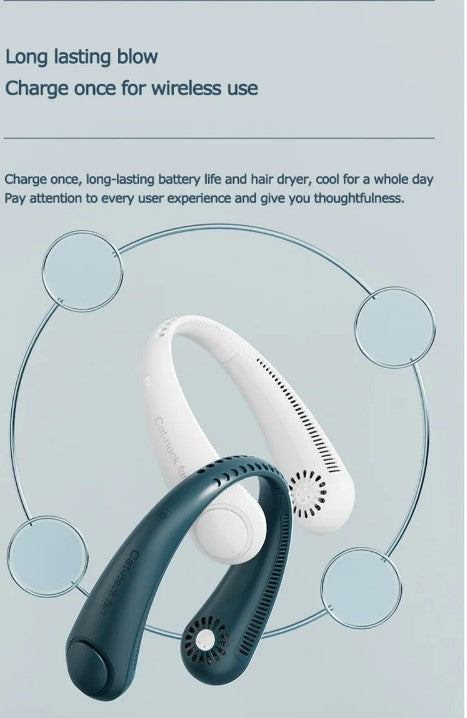 New Xiaomi Mini Wireless Neck Fan Portable - White