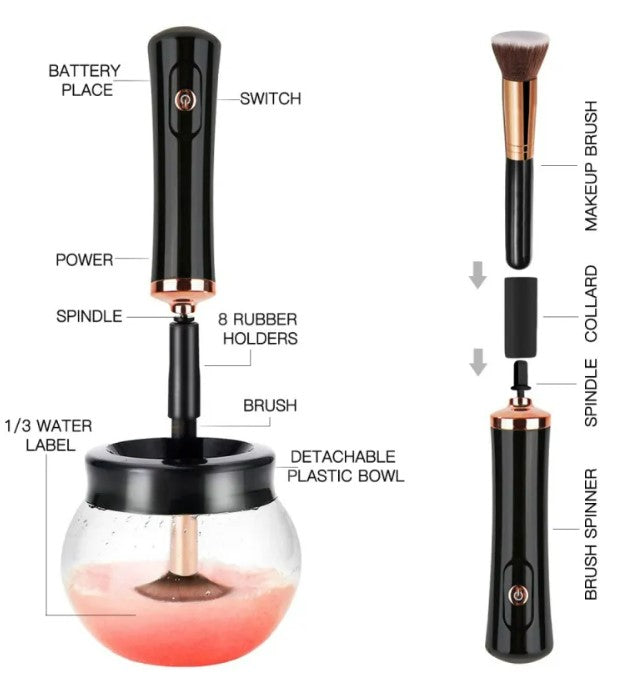 Electric Makeup Brush Cleaner - Black