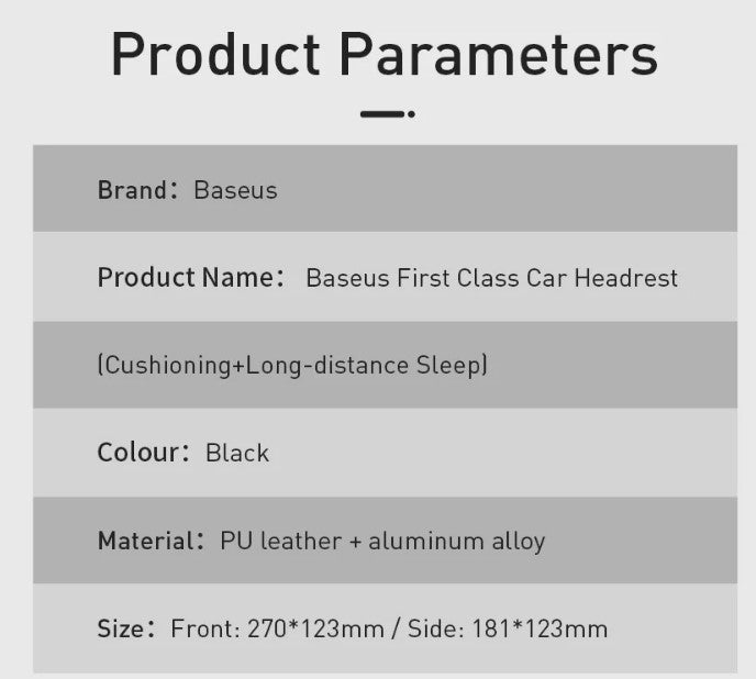 Baseus Car Neck Pillow Adjustable PU Leather